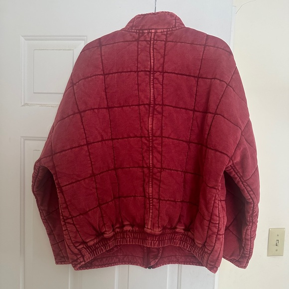 Free People Dolman Quilted Knit Jacket - Red (Rare Color!) - Picture 3 of 13